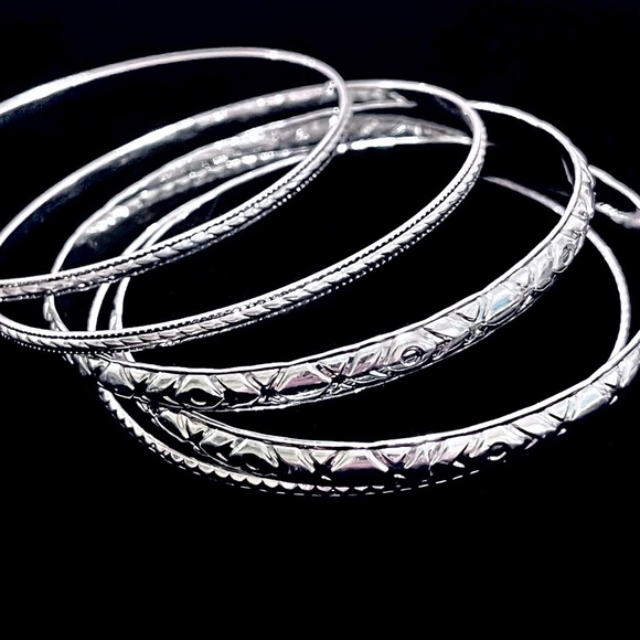 Silver-Toned Bangles - Picture 2 of 6